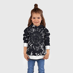 Толстовка-худи детская Веер птиц, цвет: 3D-белый — фото 2