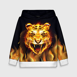 Детская толстовка Тигр В Пламени