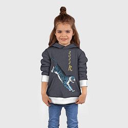 Толстовка-худи детская Гллубой водяной Тигр 2022, цвет: 3D-белый — фото 2