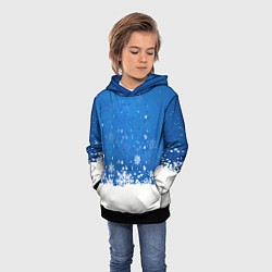 Толстовка-худи детская Снежинки - С Новым Годом, цвет: 3D-черный — фото 2