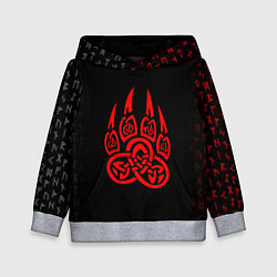 Толстовка-худи детская ПЕЧАТЬ ВЕЛЕСЕ, РУНЫ, цвет: 3D-меланж