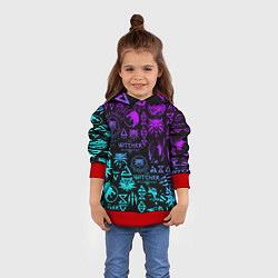 Толстовка-худи детская ВЕДЬМАК ЛОГОБОМБИНГ НЕОН, цвет: 3D-красный — фото 2
