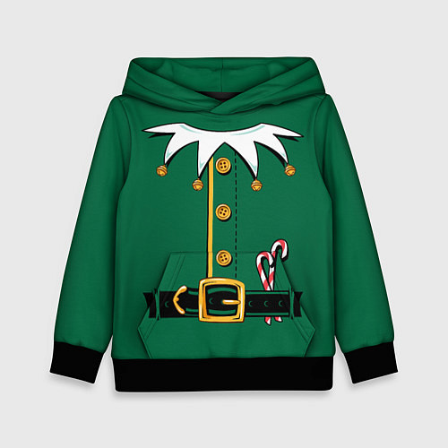 Детская толстовка Christmas Elf Outfit / 3D-Черный – фото 1