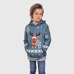 Толстовка-худи детская New Years Deer, цвет: 3D-меланж — фото 2