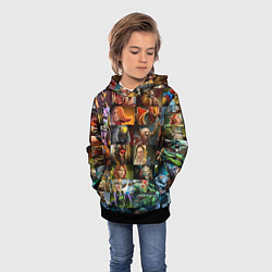 Толстовка-худи детская HEROES DOTA 2 ПЕРСОНАЖИ ДОТА 2, цвет: 3D-черный — фото 2