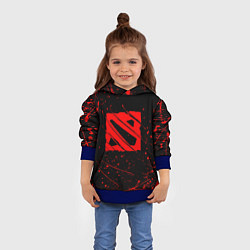 Толстовка-худи детская DOTA 2 БРЫЗГИ КРАСОК, КРОВЬ, цвет: 3D-синий — фото 2