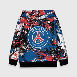 Толстовка-худи детская PSG БРЫЗГИ КРАСОК СПОРТ, цвет: 3D-черный