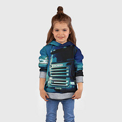 Толстовка-худи детская SCANIA Дальнобой 2022, цвет: 3D-меланж — фото 2