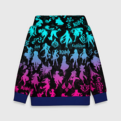 Толстовка-худи детская ГЕНШИН ИМПАКТ НЕОН ПЕРСОНАЖИ ИГРЫ GENSHIN IM ACT L, цвет: 3D-синий