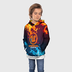 Толстовка-худи детская Unreal Огонь, цвет: 3D-белый — фото 2