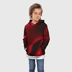 Толстовка-худи детская Волны красного металла, цвет: 3D-белый — фото 2