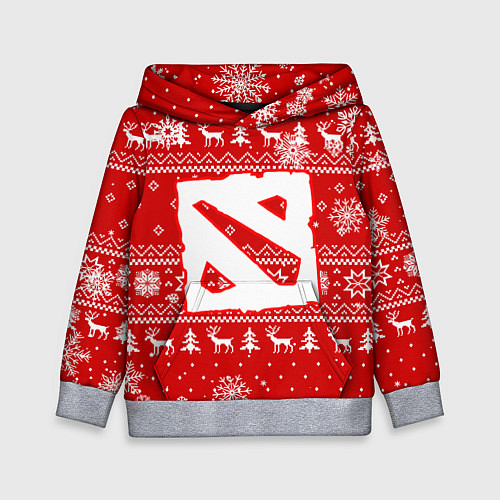 Детская толстовка НОВОГОДНИЙ СВИТЕР ДОТА 2 НОВЫЙ ГОД 2022 / 3D-Меланж – фото 1