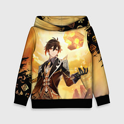 Толстовка-худи детская ЧЖУН ЛИ ОРДЕР ГЕНШИН ИМПАКТ, цвет: 3D-черный