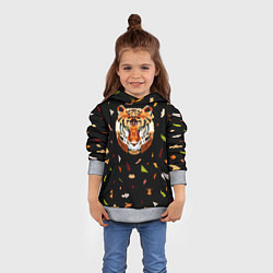 Толстовка-худи детская Кусочки Тигра, цвет: 3D-меланж — фото 2