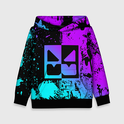 Детская толстовка GEOMETRY DASH NEON LEVELS SMILE / 3D-Черный – фото 1