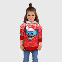 Толстовка-худи детская POPPY PLAYTIME ХАГИ ВАГИ НОВОГОДНИЙ, СНЕЖИНКИ, цвет: 3D-красный — фото 2