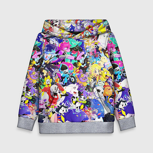 Детская толстовка UNDERTALE PATTERN HEROES, ВСЕ ГЕРОИ ИГРЫ / 3D-Меланж – фото 1