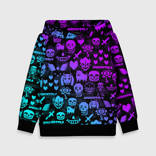 Детская толстовка UNDERTALE NEON PATTERN УЗОР / 3D-Черный – фото 1