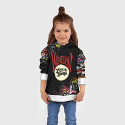 Толстовка-худи детская MANESKIN, ЛОГОТИПЫ РОК ГРУПП, цвет: 3D-белый — фото 2