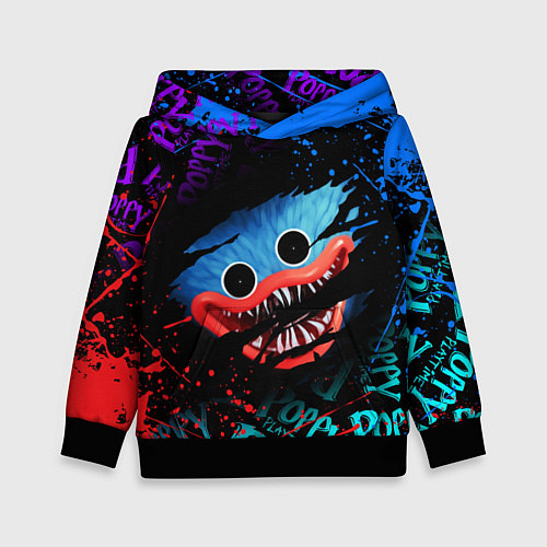 Детская толстовка POPPY PLAYTIME ЛИЦО МОНСТРА ХАГИ ВАГИ / 3D-Черный – фото 1