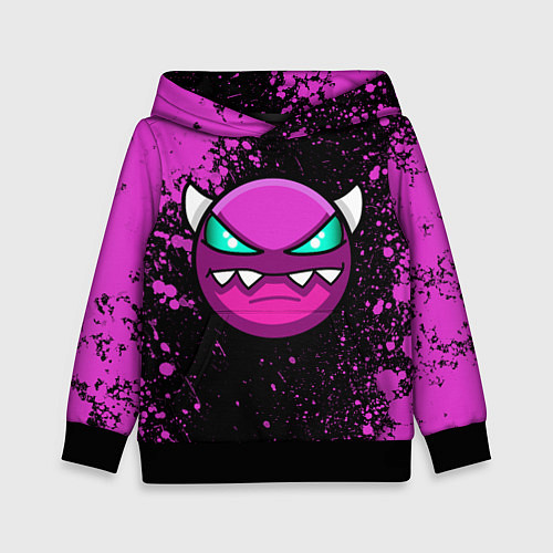 Детская толстовка Геометри Дэш Geometry Dash demon / 3D-Черный – фото 1