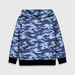 Толстовка-худи детская Синий Камуфляж Camouflage, цвет: 3D-черный