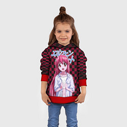 Толстовка-худи детская Эльфийская песнь Люси, цвет: 3D-красный — фото 2