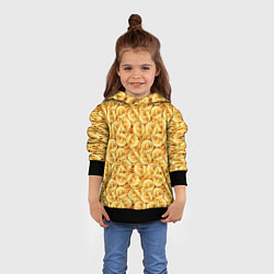 Толстовка-худи детская Золотые Биткоины, цвет: 3D-черный — фото 2