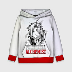 Толстовка-худи детская Эдвард vs Альфонс - Стальной алхимик, цвет: 3D-красный