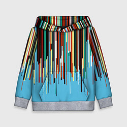 Толстовка-худи детская Glitch pattern 2087, цвет: 3D-меланж