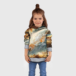 Толстовка-худи детская Песчаный Космос, цвет: 3D-меланж — фото 2