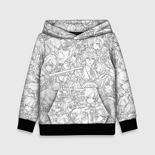Детская толстовка ПЕРСОНАЖИ МАНГА ГЕНШИН ИМПАКТ / 3D-Черный – фото 1
