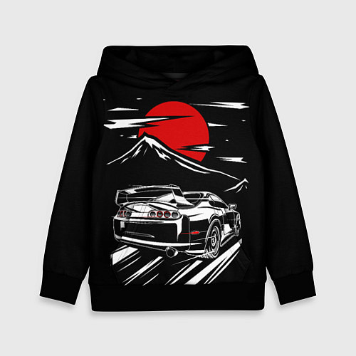 Детская толстовка TOYOTA SUPRA Под Луной / 3D-Черный – фото 1