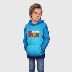 Толстовка-худи детская Bubble kvass logo, цвет: 3D-синий — фото 2