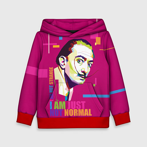 Детская толстовка Salvador Dali: I am just not normal / 3D-Красный – фото 1