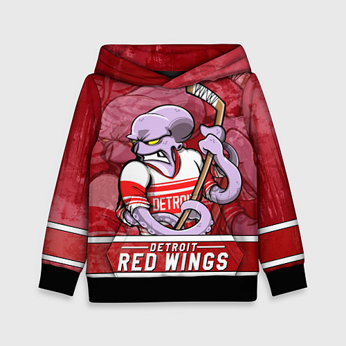 Детская толстовка Детройт Ред Уингз, Detroit Red Wings Маскот / 3D-Черный – фото 1