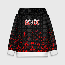 Толстовка-худи детская Acdc Паттерн, цвет: 3D-белый