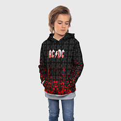 Толстовка-худи детская Acdc Паттерн, цвет: 3D-меланж — фото 2