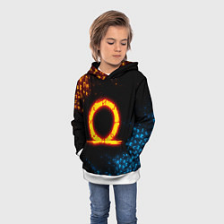 Толстовка-худи детская GOD OF WAR CRATOS FIRE SYMBOL RUNE, цвет: 3D-белый — фото 2