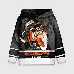 Толстовка-худи детская Филадельфия Флайерз, Philadelphia Flyers, цвет: 3D-белый