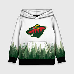 Толстовка-худи детская Minnesota Wild, Миннесота Уайлд Лес, цвет: 3D-черный