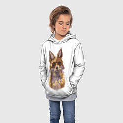 Толстовка-худи детская Fox with a garland, цвет: 3D-меланж — фото 2