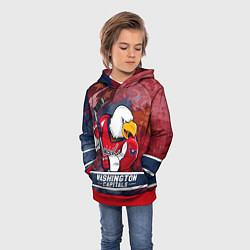 Толстовка-худи детская Вашингтон Кэпиталз Washington Capitals, цвет: 3D-красный — фото 2