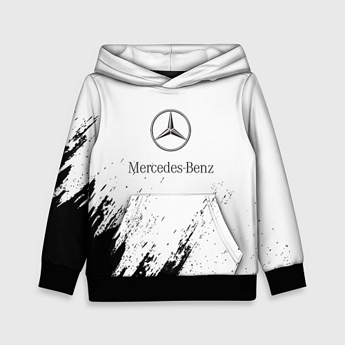 Детская толстовка Mercedes-Benz - White texture / 3D-Черный – фото 1