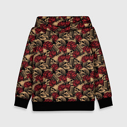 Детская толстовка ROCK AND ROLL Черепа и Розы
