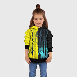 Толстовка-худи детская CYBERPUNK 2077 Логотип, цвет: 3D-черный — фото 2