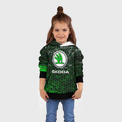 Толстовка-худи детская Skoda: Соты, цвет: 3D-черный — фото 2