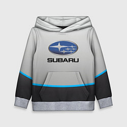 Толстовка-худи детская Subaru Неоновая полоса, цвет: 3D-меланж