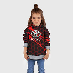 Толстовка-худи детская Toyota: Красные соты, цвет: 3D-меланж — фото 2