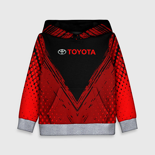 Детская толстовка Toyota Красная текстура / 3D-Меланж – фото 1